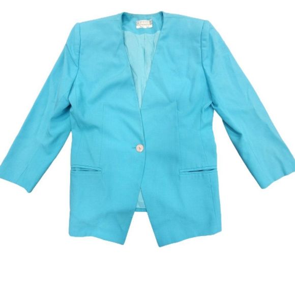 Vintage Braemar Petites matching skirt and blazer suit linen like XL - Picture 2 of 16